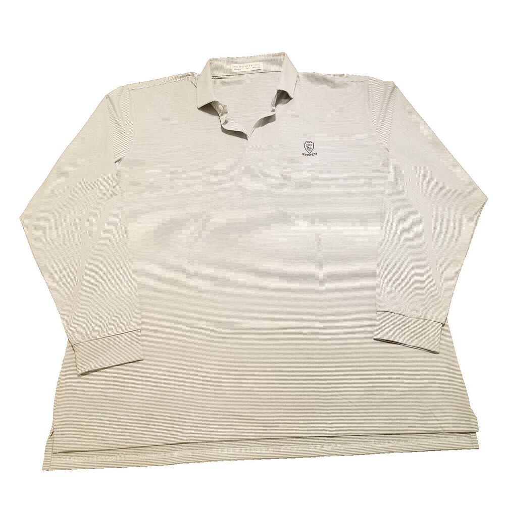 Holderness & Bourne Burke Polo Men Size 2XL Gray Stripe Scioto Golf Course Logo
